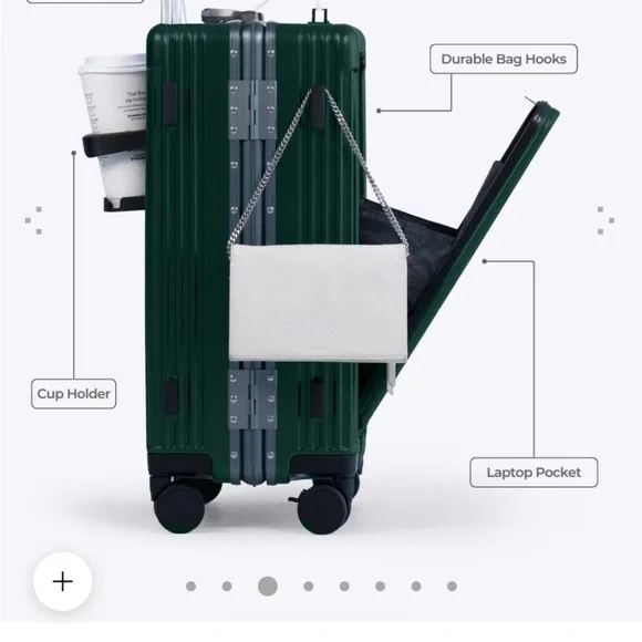 Nobl Elegant Green Rolling Technical Suitcase - Picture 3 of 11